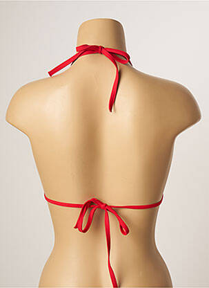 Haut de maillot de bain fermeture liens à nouer haut triangles rouge KHASSANI femme