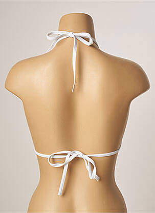 Haut de maillot de bain fermeture liens à nouer haut triangles blanc KHASSANI femme