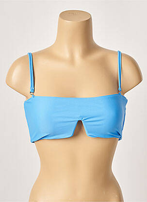Haut de maillot de bain stretch haut bandeau bleu KHASSANI femme