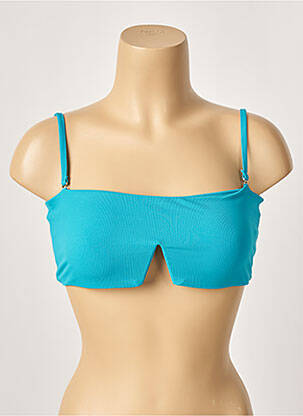 Haut de maillot de bain stretch haut bandeau bleu KHASSANI femme