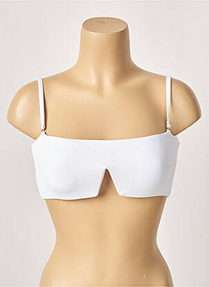 Haut de maillot de bain stretch haut bandeau blanc KHASSANI femme