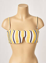 Haut de maillot de bain stretch haut bandeau jaune KHASSANI femme