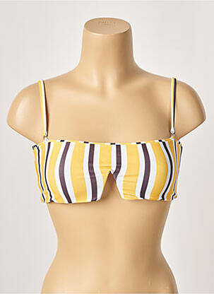 Haut de maillot de bain stretch haut bandeau jaune KHASSANI femme