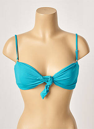 Haut de maillot de bain stretch haut bandeau bleu KHASSANI femme