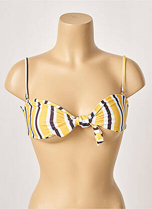 Haut de maillot de bain stretch haut bandeau jaune KHASSANI femme