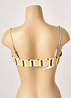 Haut de maillot de bain stretch haut bandeau jaune KHASSANI femme
