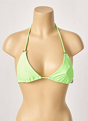 Haut de maillot de bain stretch haut triangles vert KHASSANI femme