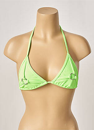 Haut de maillot de bain stretch haut triangles vert KHASSANI femme