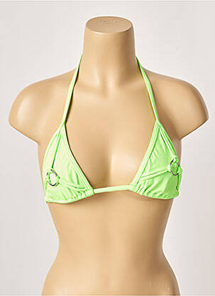 Haut de maillot de bain stretch haut triangles vert KHASSANI femme