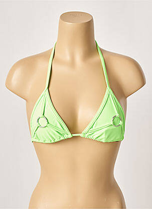 Haut de maillot de bain stretch haut triangles vert KHASSANI femme