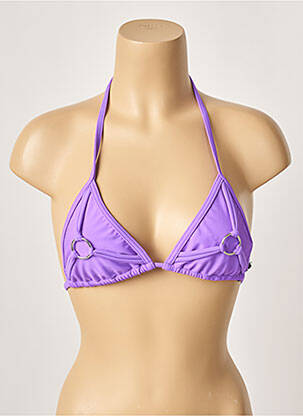 Haut de maillot de bain stretch haut triangles violet KHASSANI femme