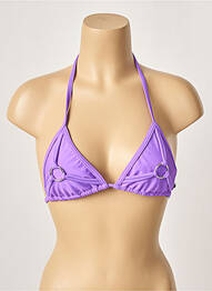 Haut de maillot de bain stretch haut triangles violet KHASSANI femme