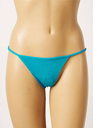Bas de maillot de bain stretch string bleu KHASSANI femme