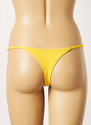 Bas de maillot de bain stretch string jaune KHASSANI femme