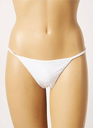 Bas de maillot de bain stretch string blanc KHASSANI femme