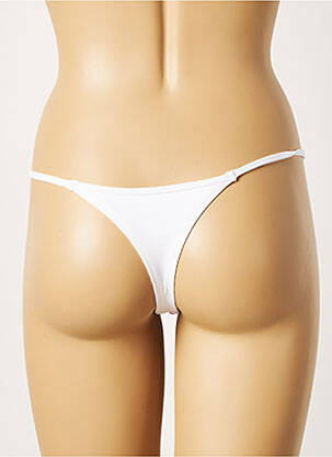 Bas de maillot de bain stretch string blanc KHASSANI femme