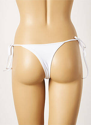Bas de maillot de bain fermeture liens à nouer string blanc KHASSANI femme