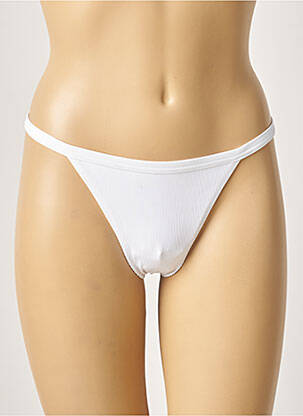 Bas de maillot de bain stretch string blanc KHASSANI femme