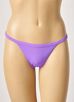 Bas de maillot de bain stretch string violet KHASSANI femme