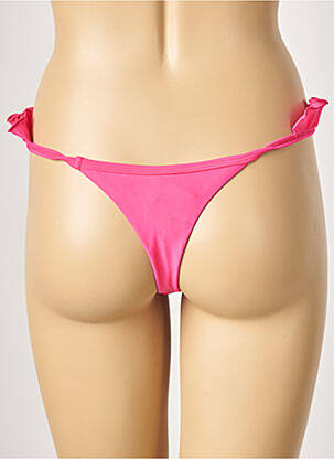 Bas de maillot de bain stretch string rose KHASSANI femme