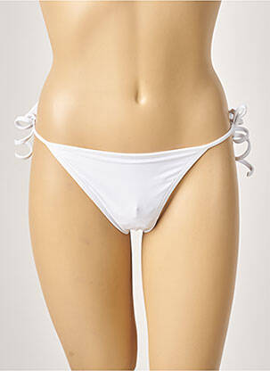 Bas de maillot de bain fermeture liens à nouer string blanc KHASSANI femme