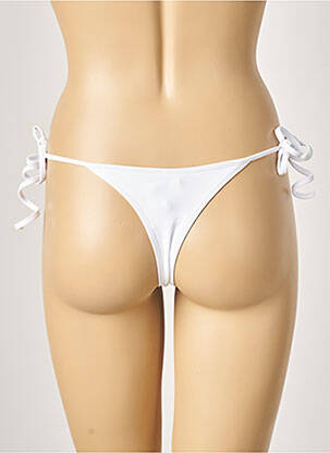 Bas de maillot de bain fermeture liens à nouer string blanc KHASSANI femme