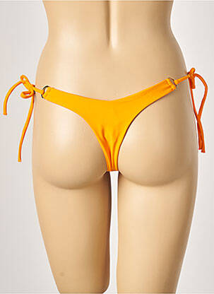 Bas de maillot de bain stretch bikini orange KHASSANI femme