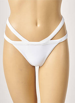 Bas de maillot de bain stretch string blanc KHASSANI femme