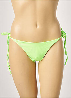 Bas de maillot de bain tissage texturé string vert KHASSANI femme