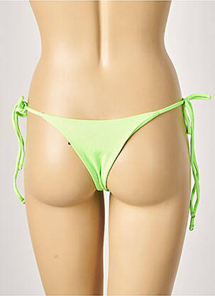 Bas de maillot de bain tissage texturé string vert KHASSANI femme