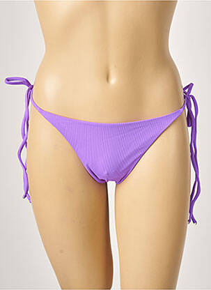 Bas de maillot de bain fermeture liens à nouer string violet KHASSANI femme