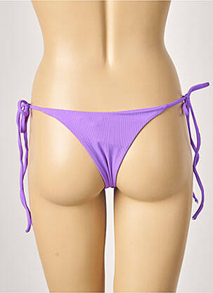 Bas de maillot de bain fermeture liens à nouer string violet KHASSANI femme