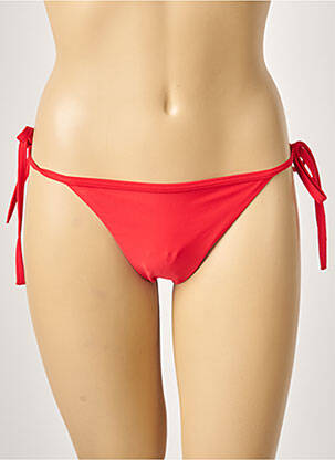 Bas de maillot de bain tissage satiné string rouge KHASSANI femme
