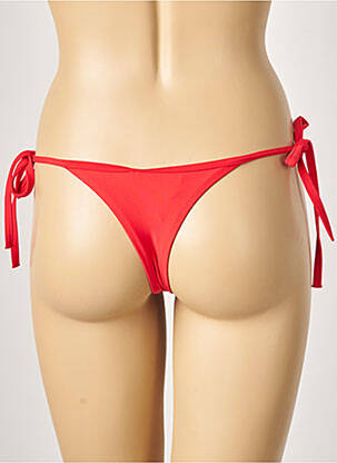 Bas de maillot de bain tissage satiné string rouge KHASSANI femme