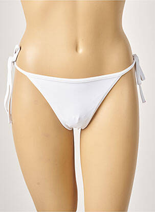 Bas de maillot de bain tissage satiné string blanc KHASSANI femme