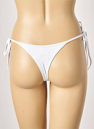 Bas de maillot de bain tissage satiné string blanc KHASSANI femme