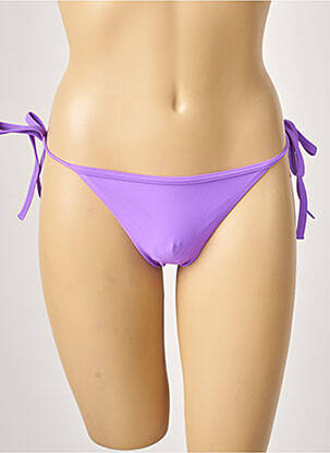Bas de maillot de bain tissage satiné string violet KHASSANI femme