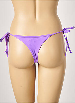 Bas de maillot de bain tissage satiné string violet KHASSANI femme