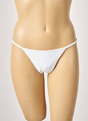 Bas de maillot de bain stretch string blanc KHASSANI femme
