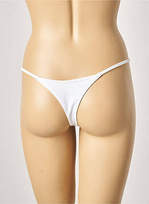 Bas de maillot de bain stretch string blanc KHASSANI femme