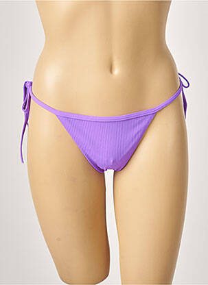Bas de maillot de bain fermeture liens à nouer string violet KHASSANI femme
