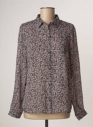 Chemisier imprimé fleurs manches longues noir GARCIA femme