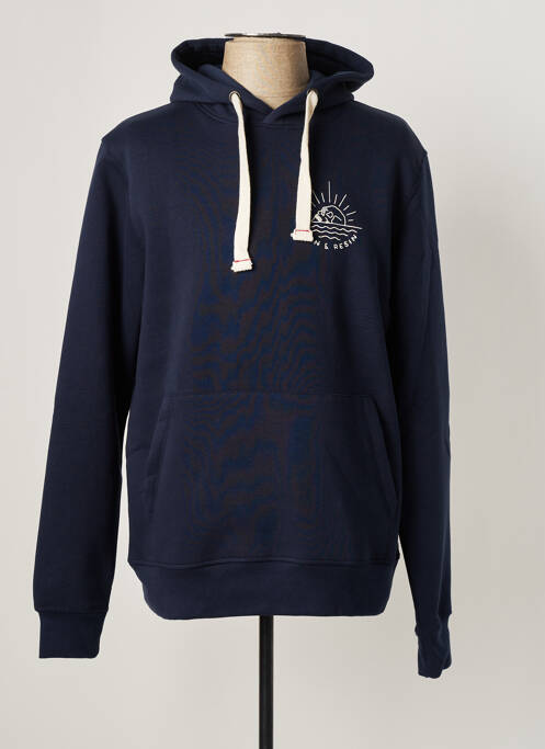 Sweat-shirt à capuche bleu IRON AND RESIN pour homme