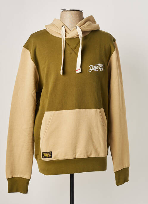 Sweat-shirt à capuche vert DAYTONA pour homme