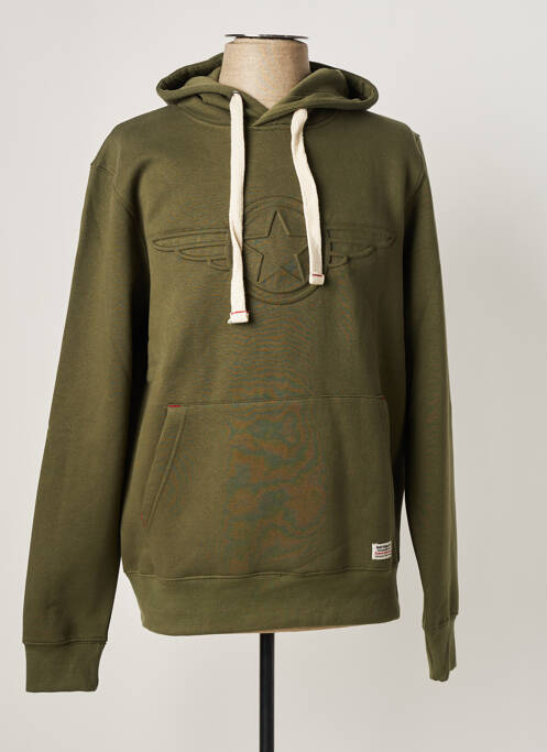 Sweat-shirt à capuche vert DAYTONA pour homme