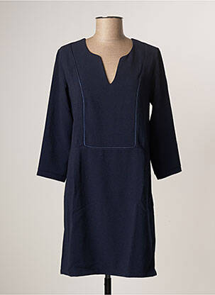Robe courte manches 3/4 manches 3/4 bleu PAKO LITTO femme