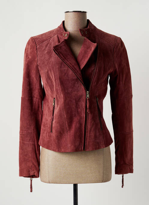 Veste en cuir rose ESPRIT pour femme