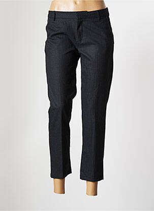 Pantalon 7/8 fermeture zippée sous rabat avec crochet taille basse noir REIKO femme