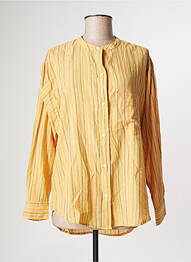 Chemisier tissage popeline manches longues jaune CHARLIE JOE femme
