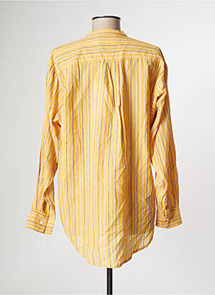 Chemisier tissage popeline manches longues jaune CHARLIE JOE femme